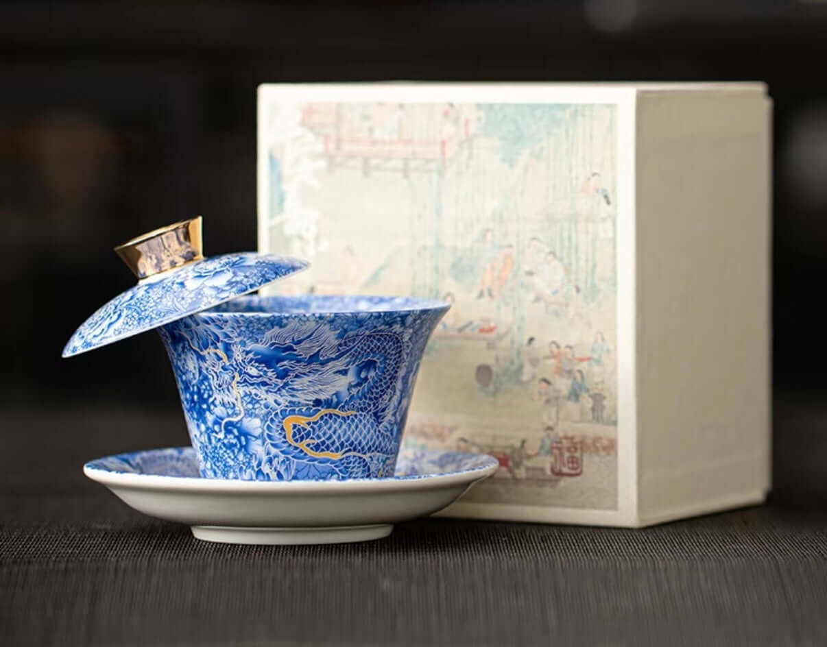 Exquisite jade tea cup- Silver Dragon BodhiBloom