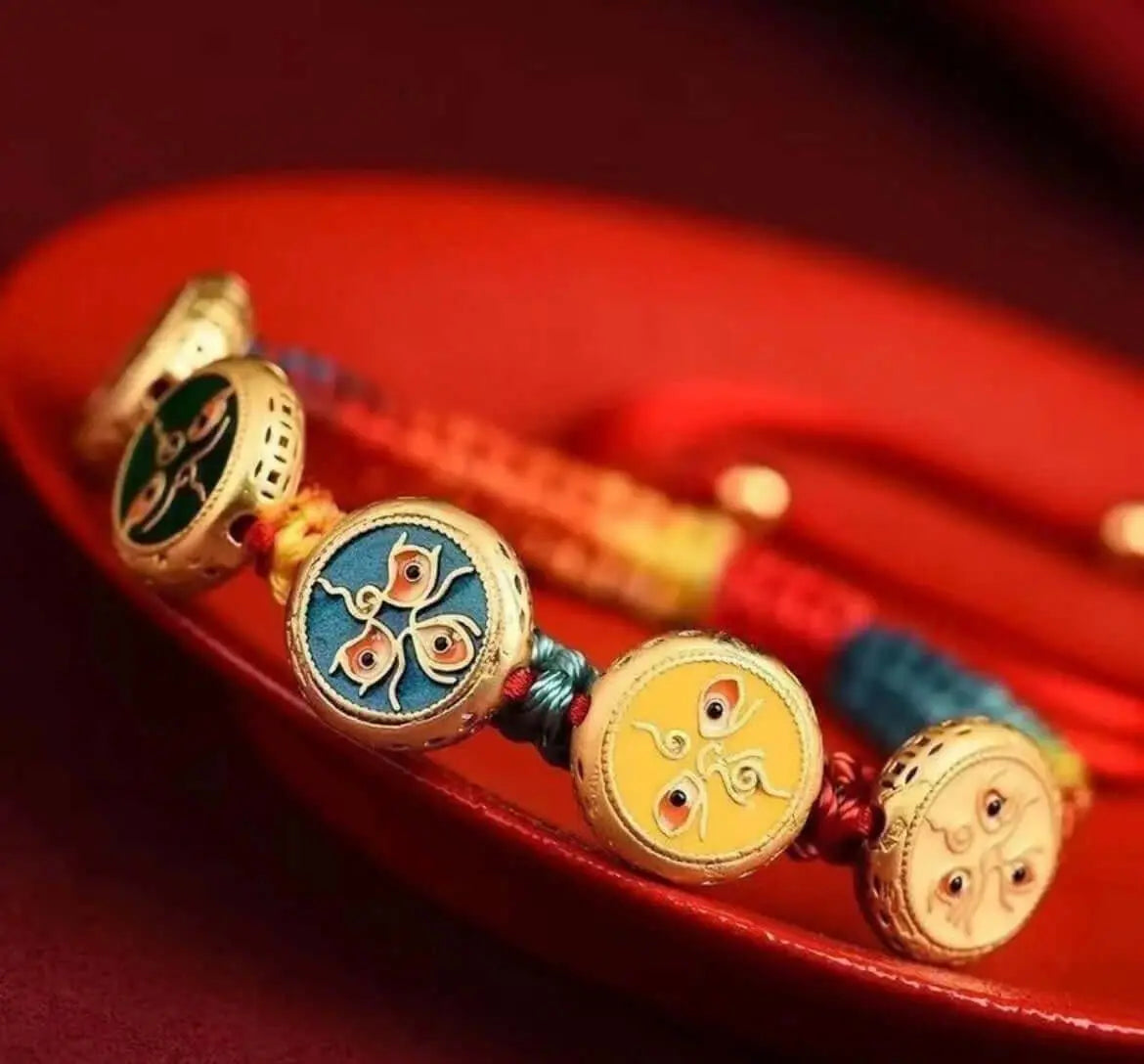 Five Wealth & Palden Lhamo Tibetan Blessing Bracelet BodhiBloom