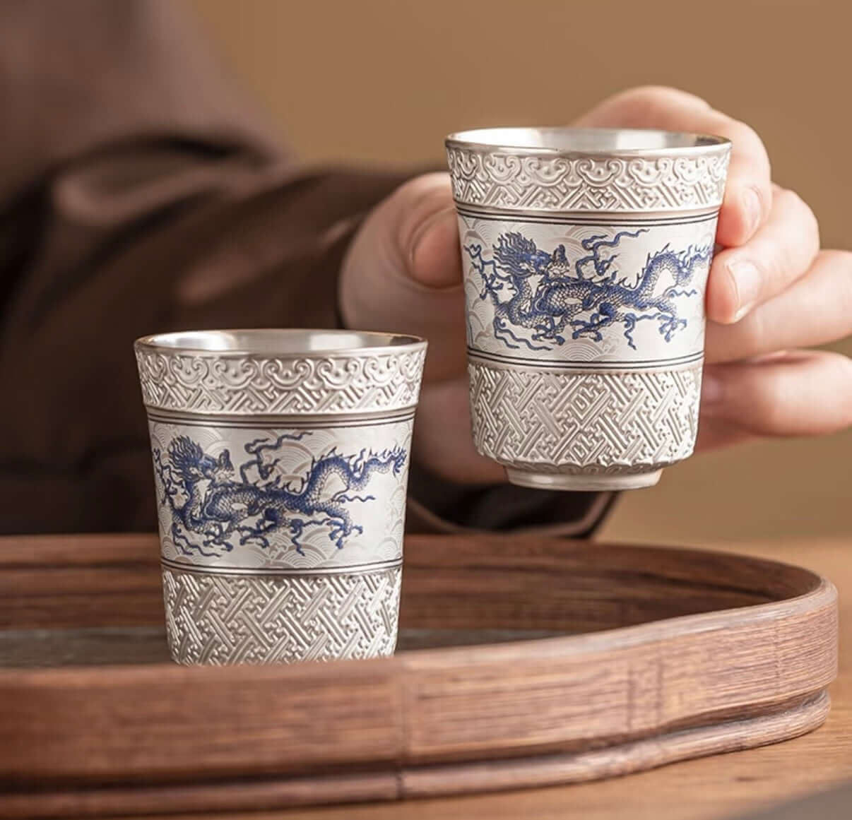 Silver Ascendant Tea Chalice on table