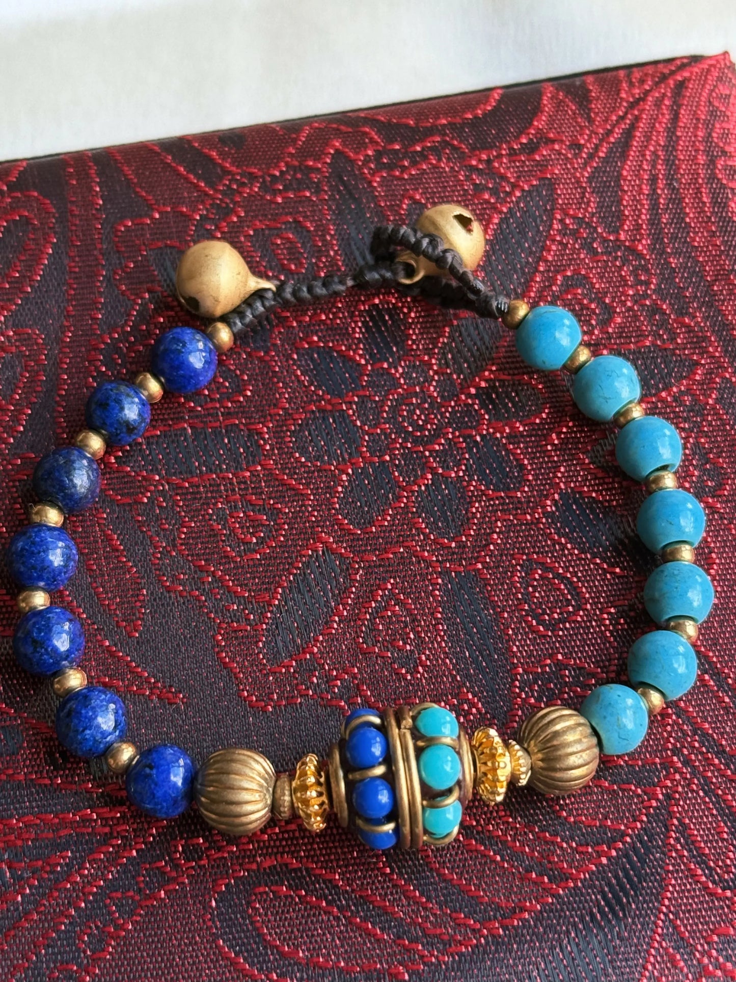 Tibetan indigo jade stone beads with vintage charm BodhiBloom