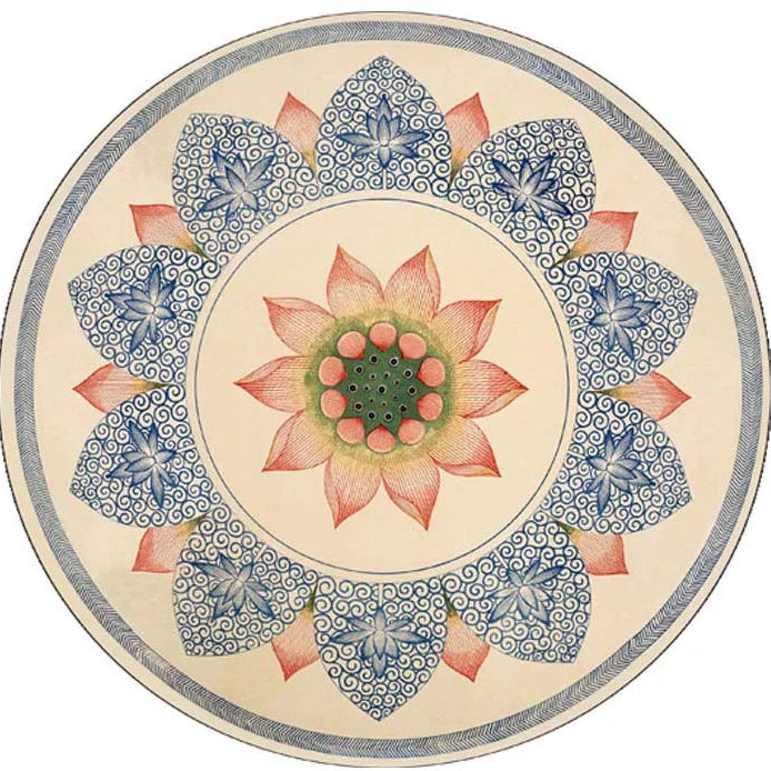 Mandala lotus meditation rug spiritual round rug BodhiBloom