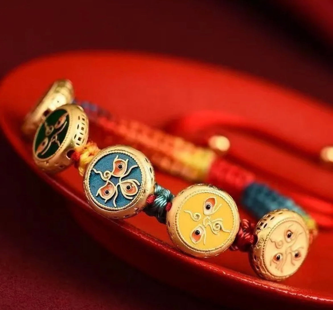 Five Wealth & Palden Lhamo Tibetan Blessing Bracelet