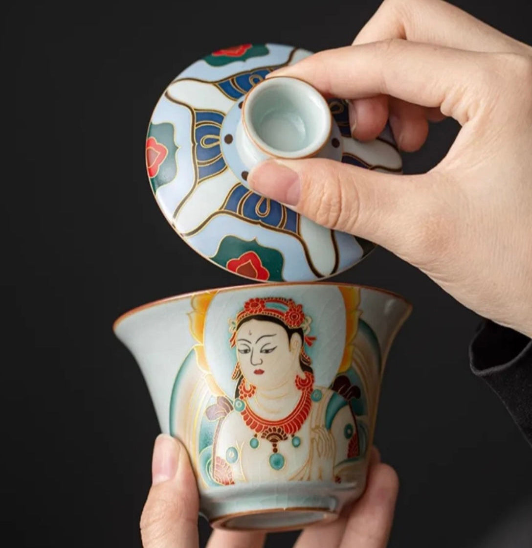 Yangzhi Jade Hovering Tea Cup - Dunhuang Edition