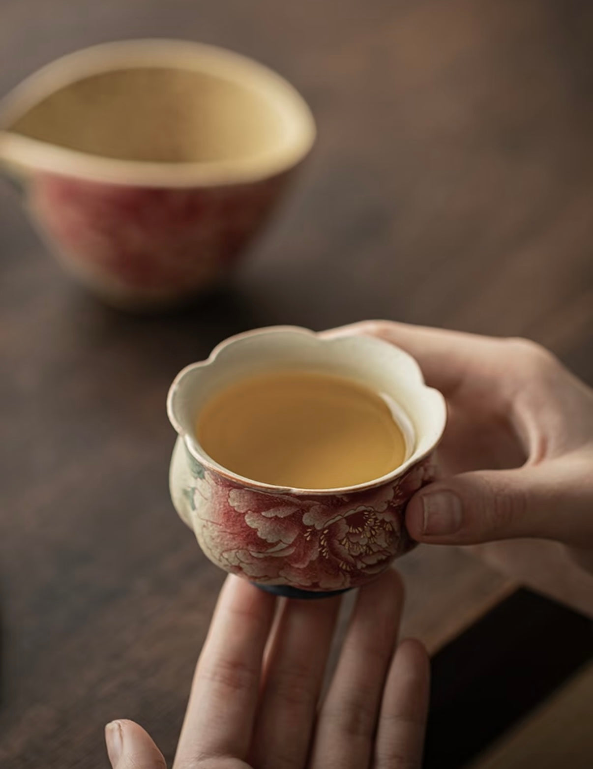 Celestial Alchemy - A flamestone-blushed Peony Chalice where kiln gods dance