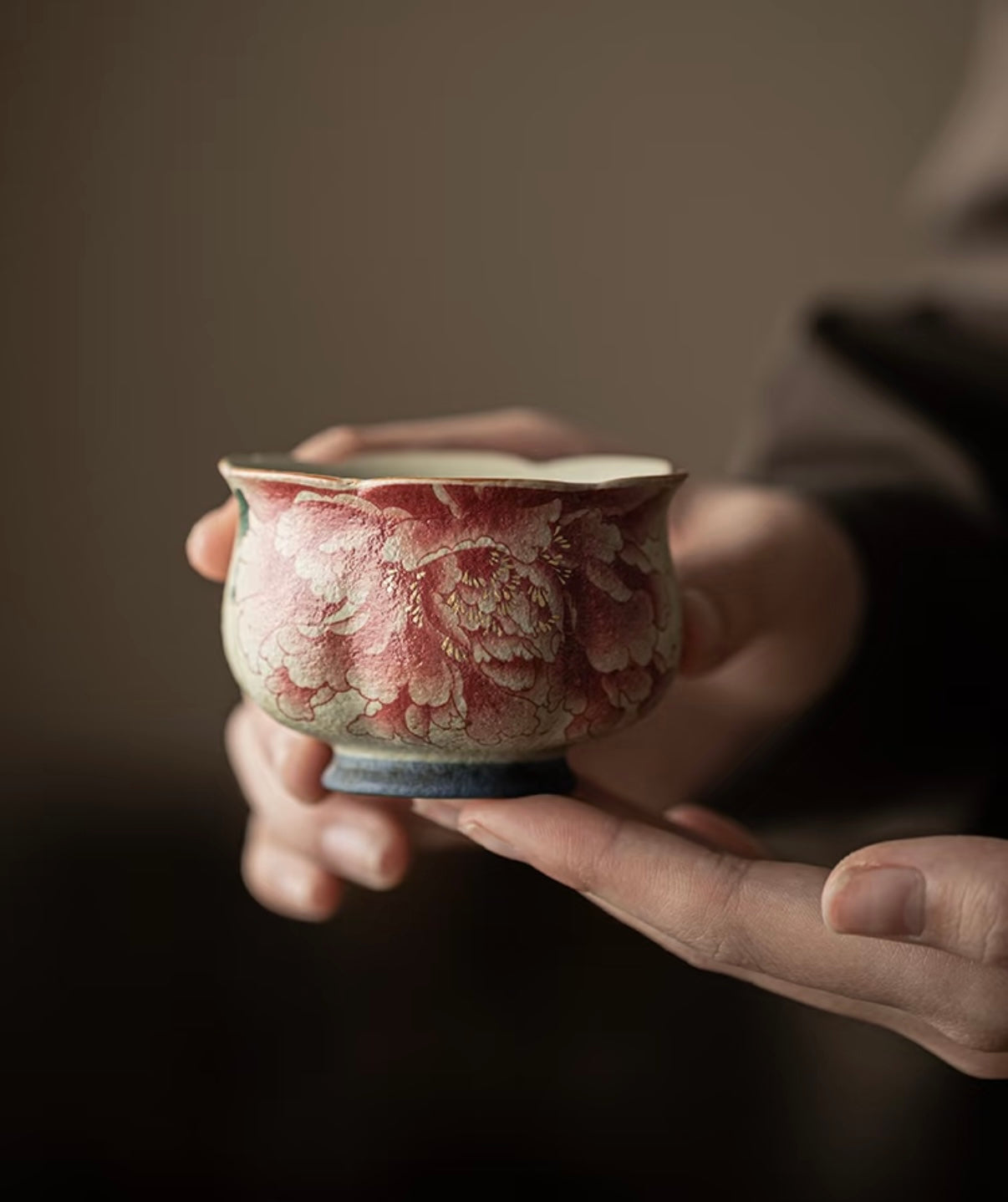 Celestial Alchemy - A flamestone-blushed Peony Chalice where kiln gods dance