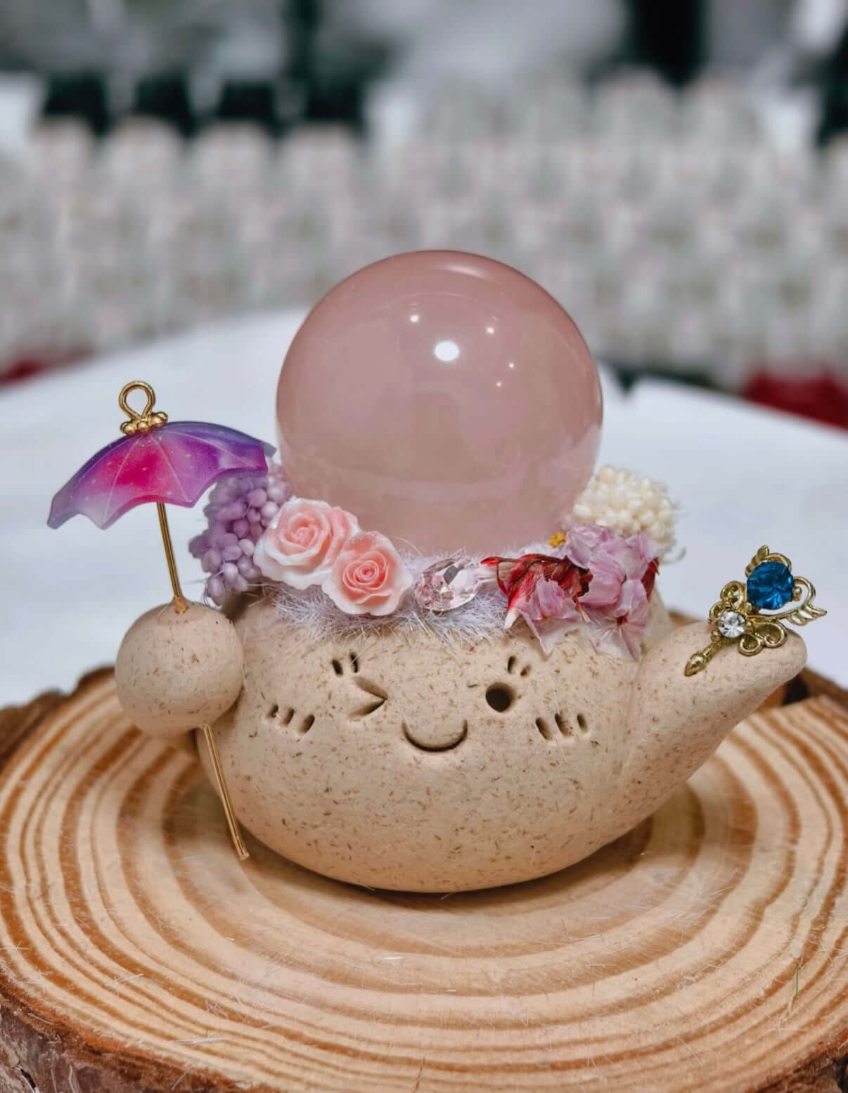 Whisper of the Rose Quartz Sphere BodhiBloom