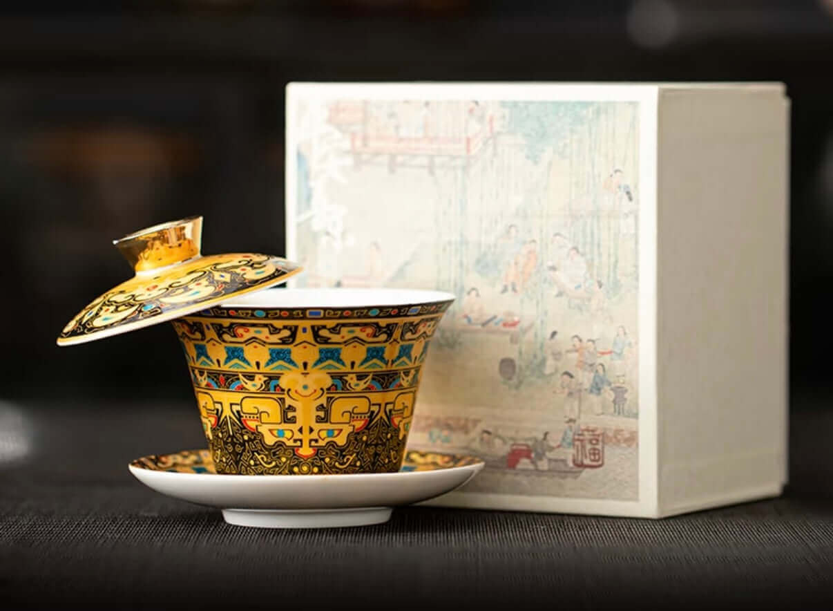 Yangzhi Jade Tea Cup – Thangka Edition front view