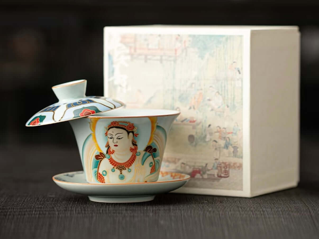 Yangzhi Jade Tea Cup – Dunhuang Edition front view