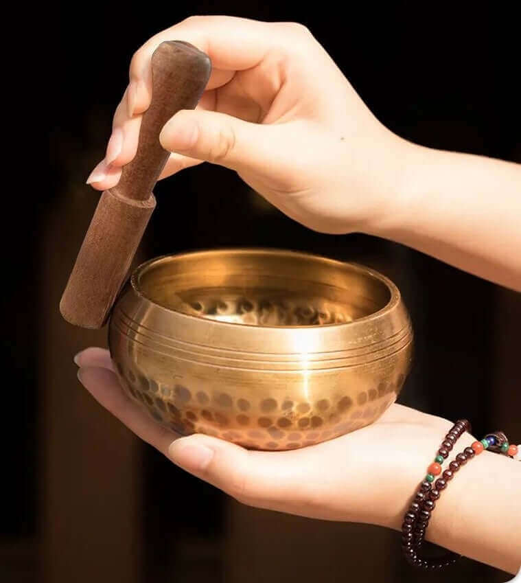 Zen Singing Bowl close-up showing craftsmanship and serene resonance.