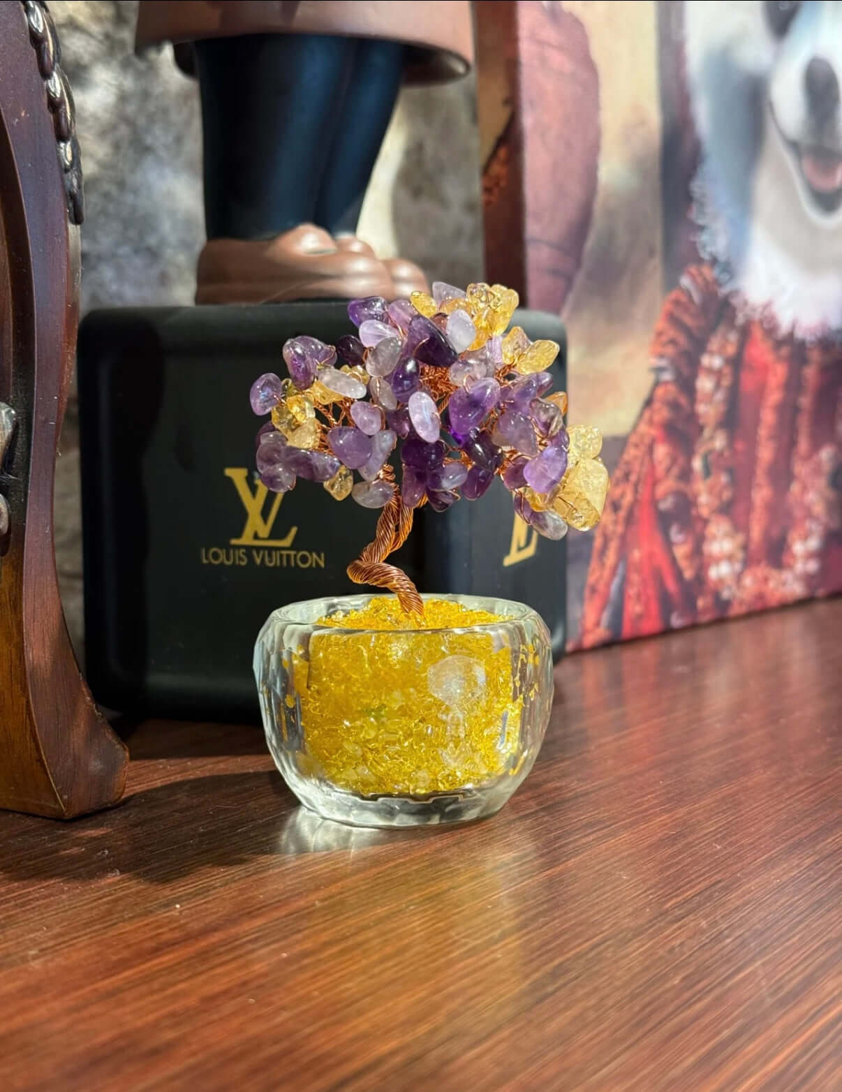 Amethyst and citrine crystal tree- A Divine Fusion of Energy and Light BodhiBloom