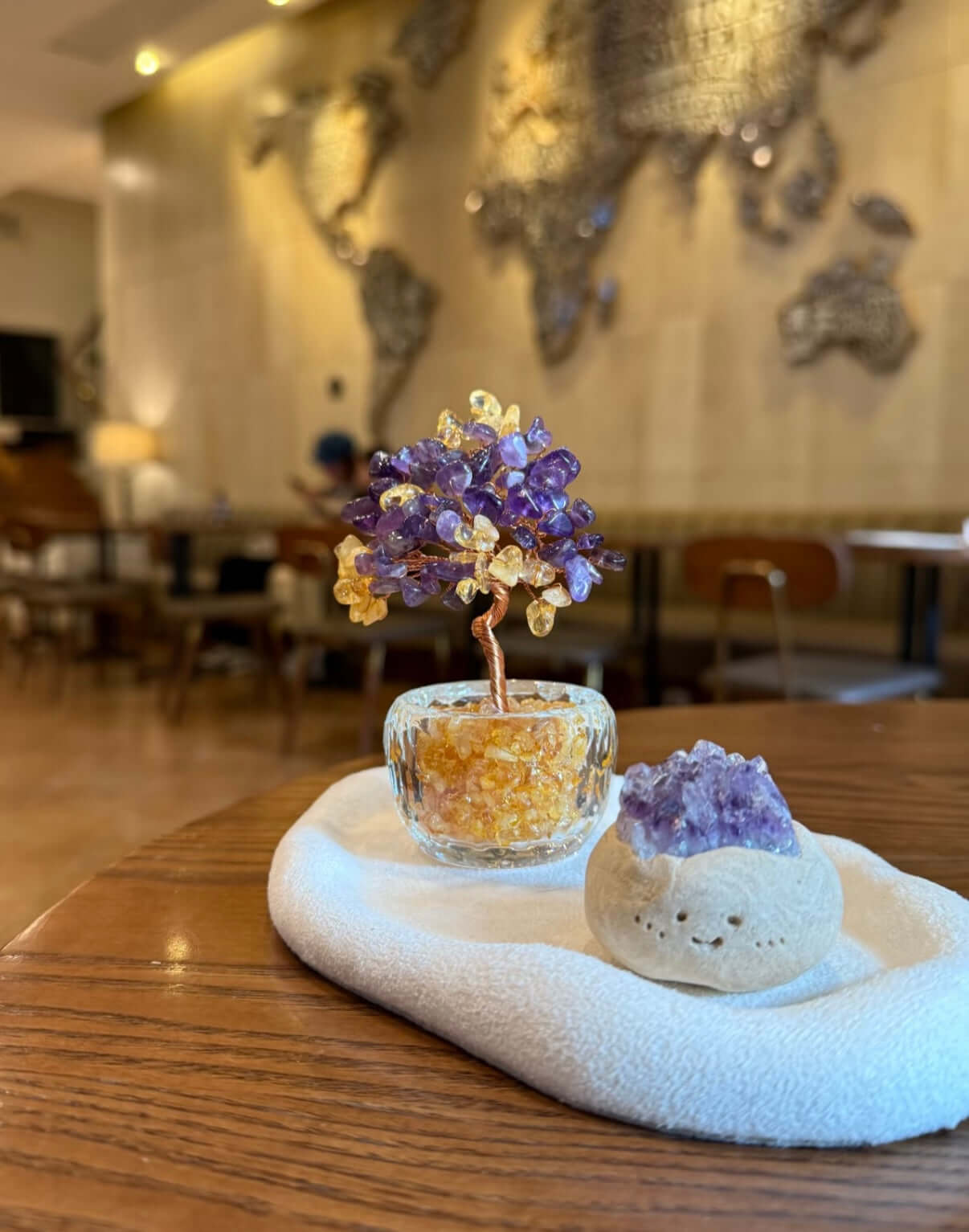 Amethyst and citrine crystal tree- A Divine Fusion of Energy and Light BodhiBloom