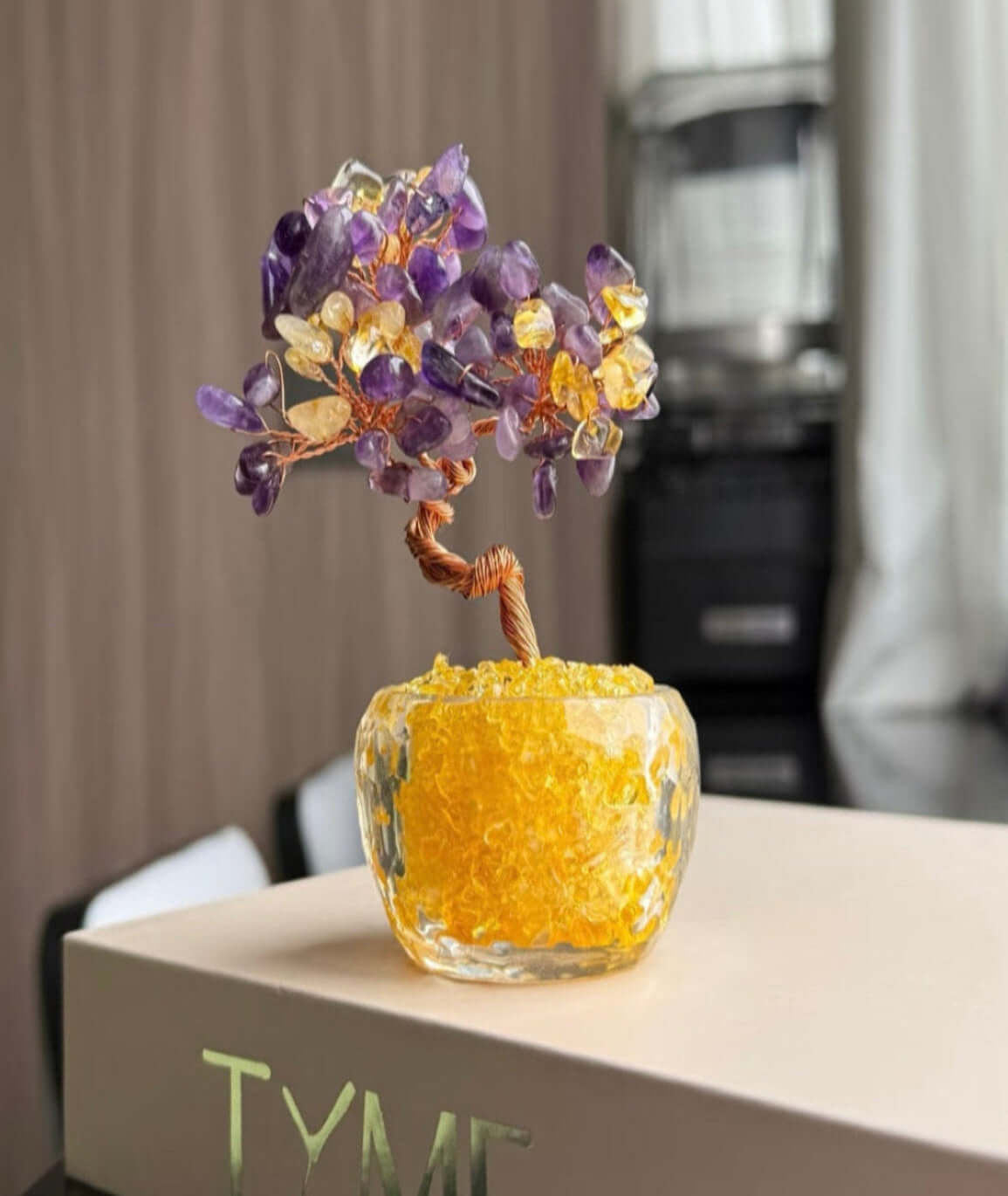 Amethyst and citrine crystal tree- A Divine Fusion of Energy and Light BodhiBloom