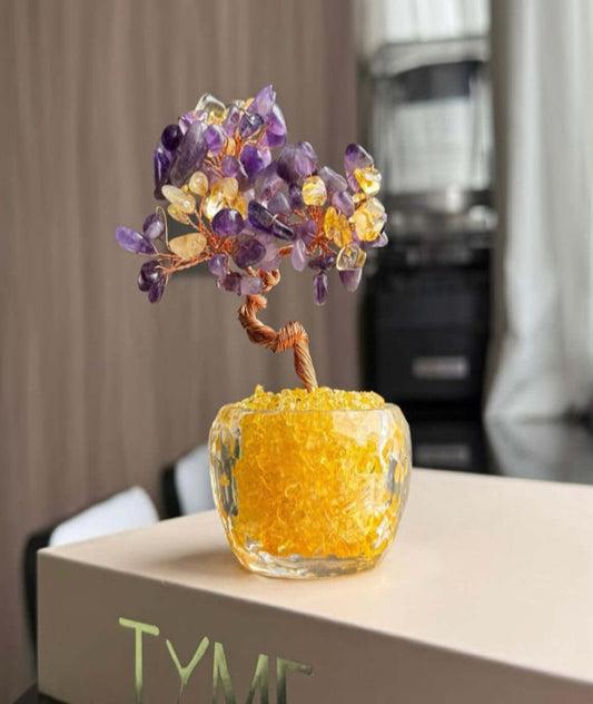 Amethyst and citrine crystal tree- A Divine Fusion of Energy and Light BodhiBloom