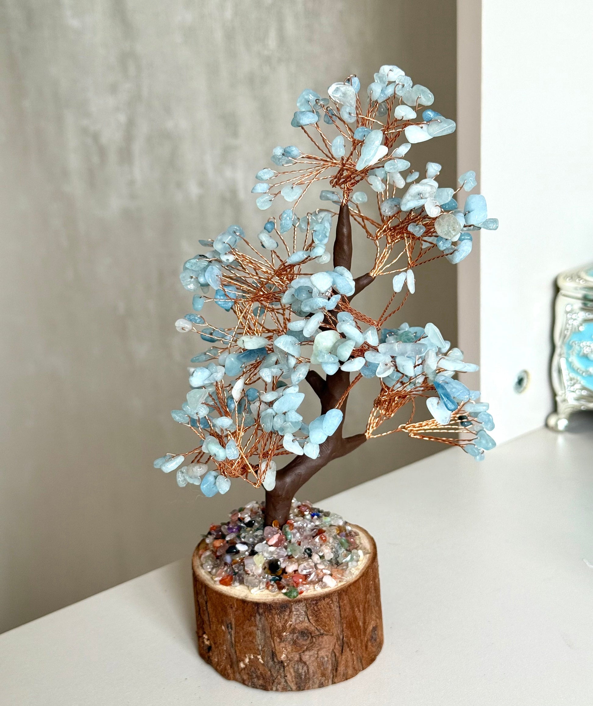 Aquamarine Crystal Tree - Soothing Energy of life BodhiBloom