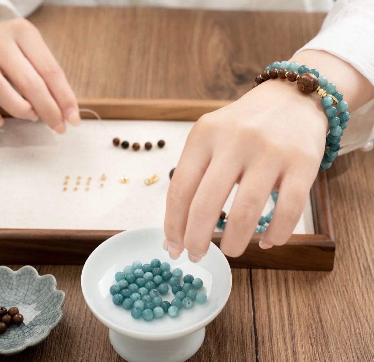 Azure Bracelet Breeze Fantasy Double-Strand – BodhiBloom Jewelry 3