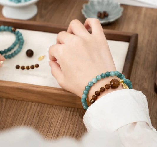 Azure Bracelet Breeze Fantasy Double-Strand – BodhiBloom Jewelry