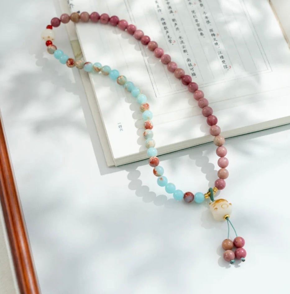 Blushing Pink Double Strand Bracelet Fantasy – BodhiBloom Jewelry 3