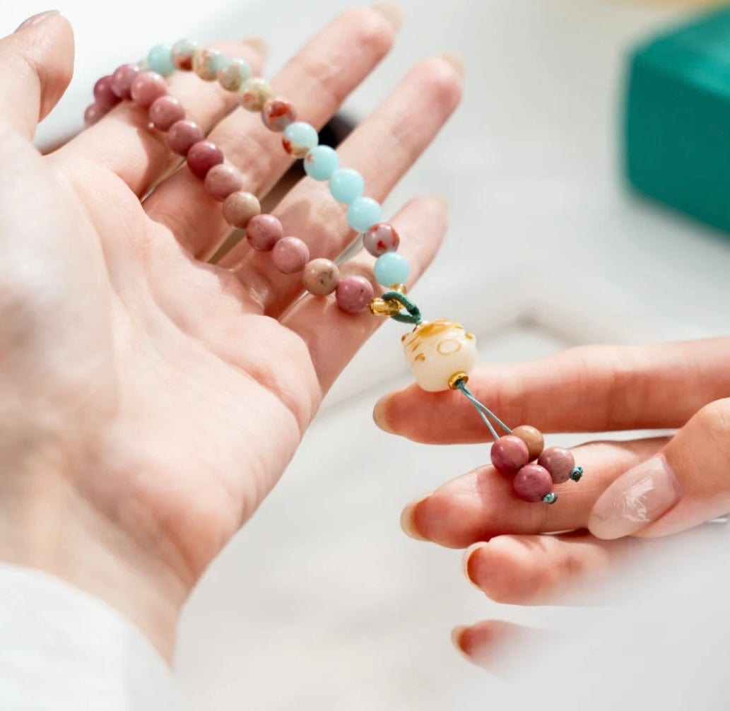 Blushing Pink Double Strand Bracelet Fantasy – BodhiBloom Jewelry 4