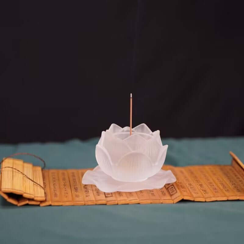Glazed lotus incense holder BodhiBloom