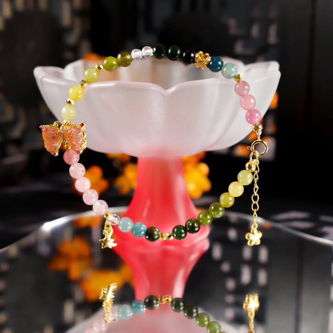 BodhiBloom Butterfly Whispers Rainbow Aura Bracelet in light 1