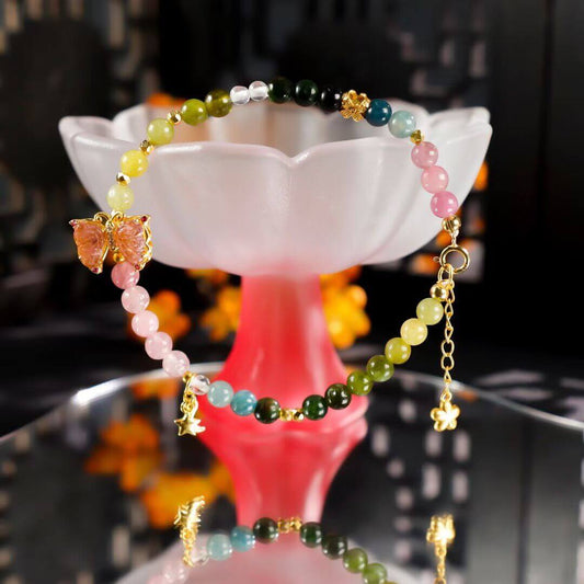 BodhiBloom Butterfly Whispers Rainbow Aura Bracelet in light 1