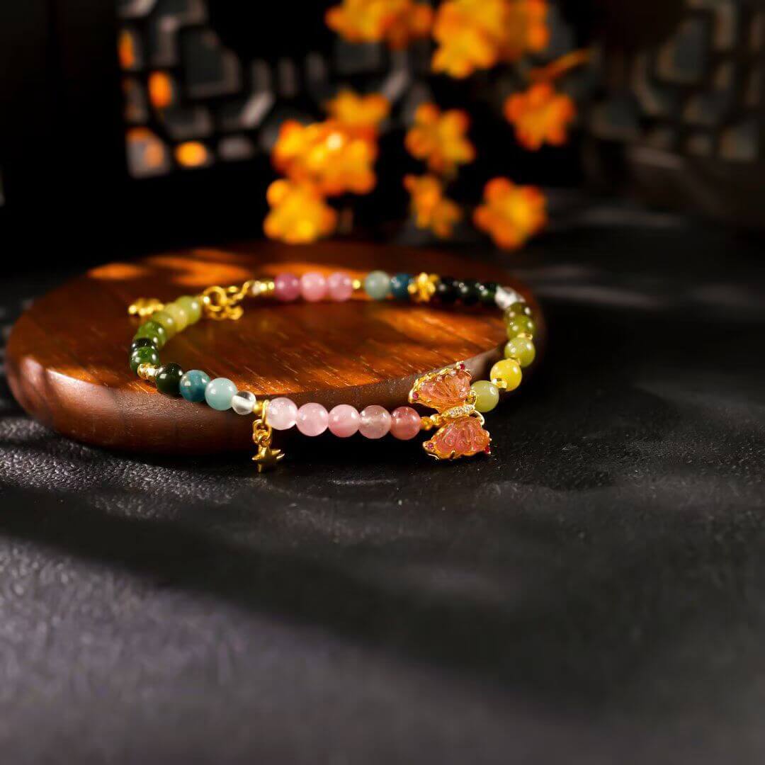 BodhiBloom Butterfly Whispers Rainbow Aura Bracelet in light 2