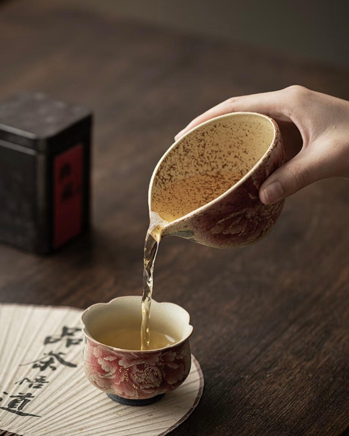 Celestial Alchemy - A flamestone-blushed Peony Chalice where kiln gods dance BodhiBloom