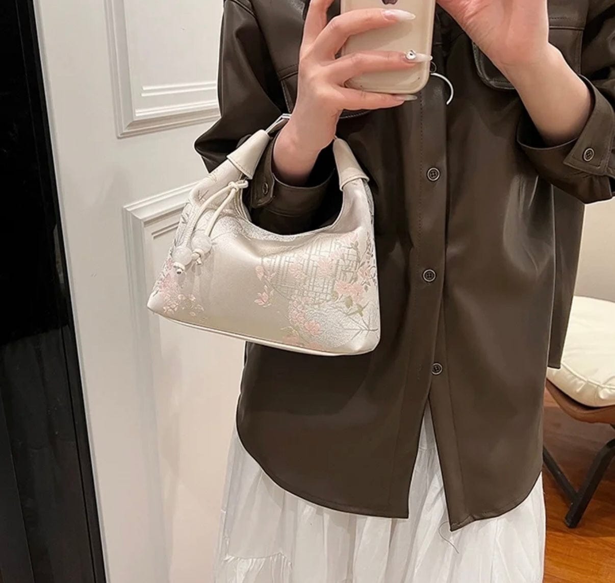 Creamy White Crossbody Bag Dumpling elegant women’s purse 4