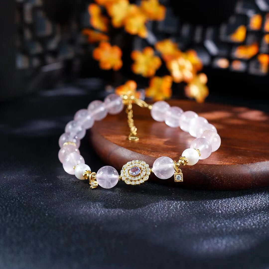 Divine Grace of Pink Quartz Tanzanite Bracelet 2