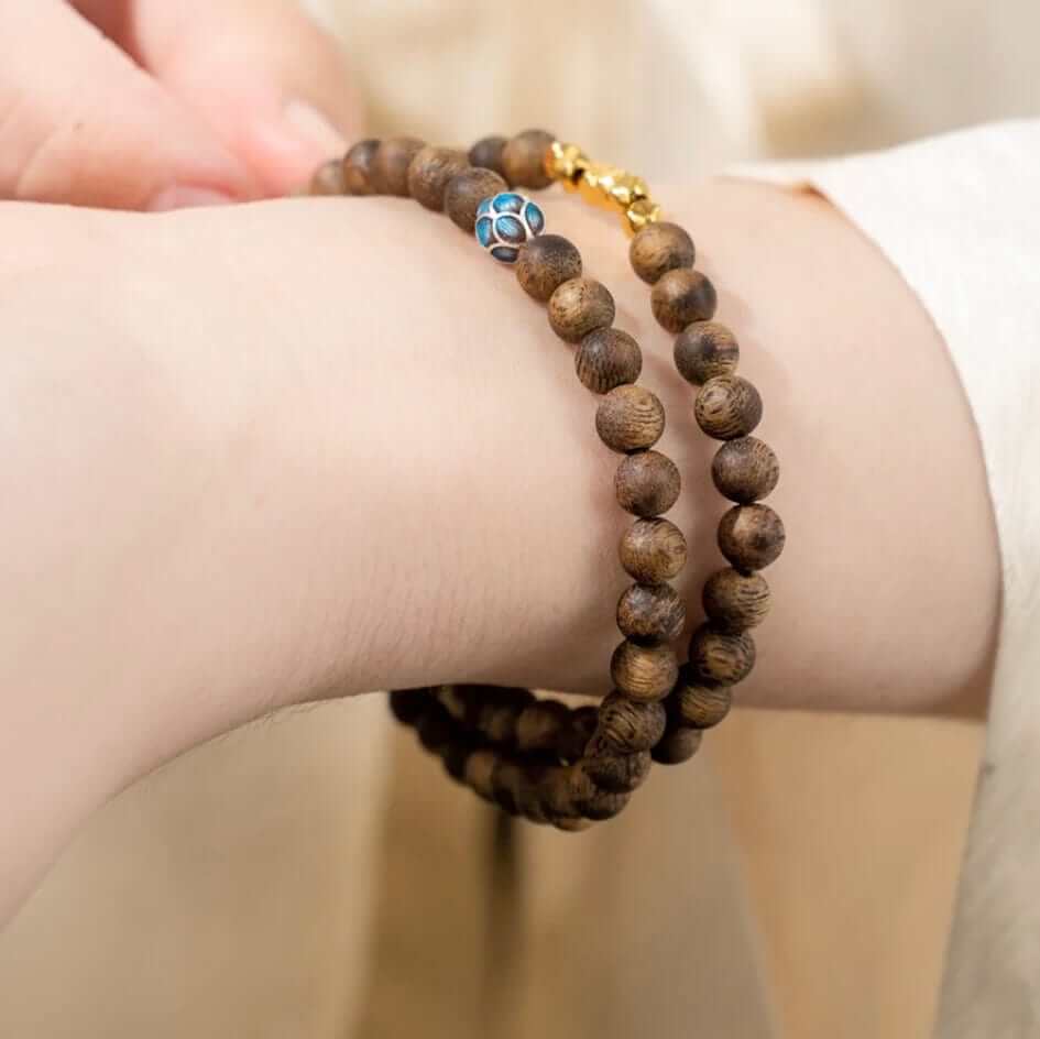 Dunhuang Mirage Heart of Agarwood Bracelet Double Strand – BodhiBloom 2