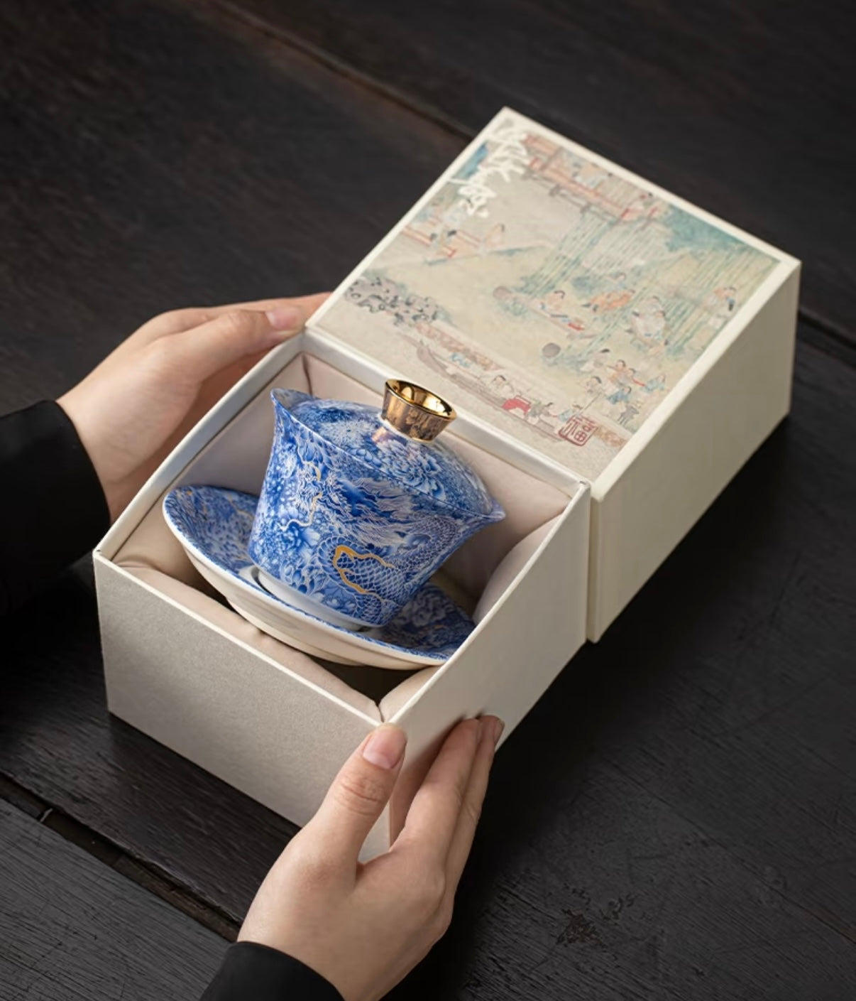 Exquisite jade tea cup- Silver Dragon BodhiBloom