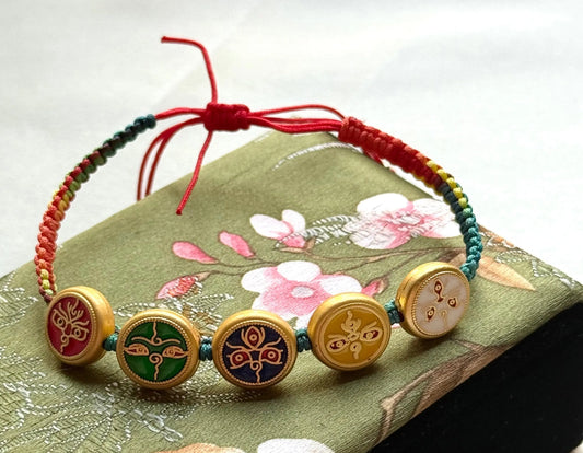 Five Wealth & Palden Lhamo Tibetan Blessing Bracelet BodhiBloom