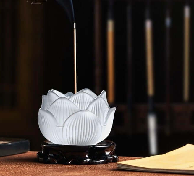 Glazed lotus incense holder BodhiBloom