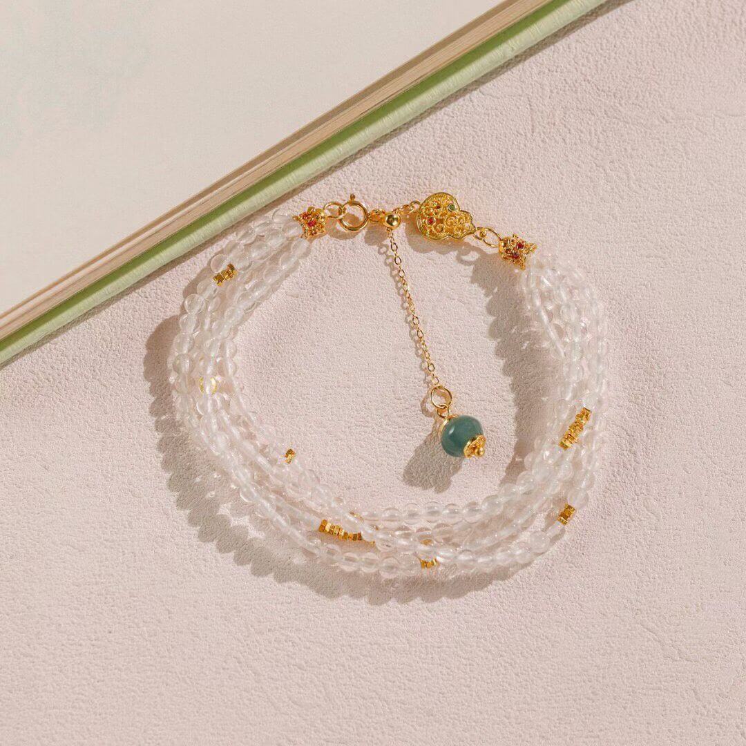 Gold Gourd Pure Quartz Adjustable Bracelet – BodhiBloom 2