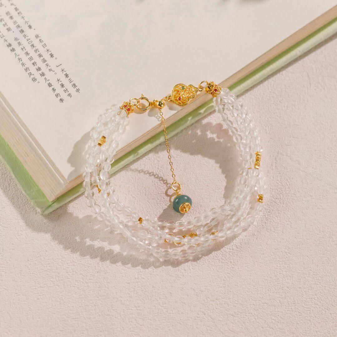 Gold Gourd Pure Quartz Adjustable Bracelet – BodhiBloom 4