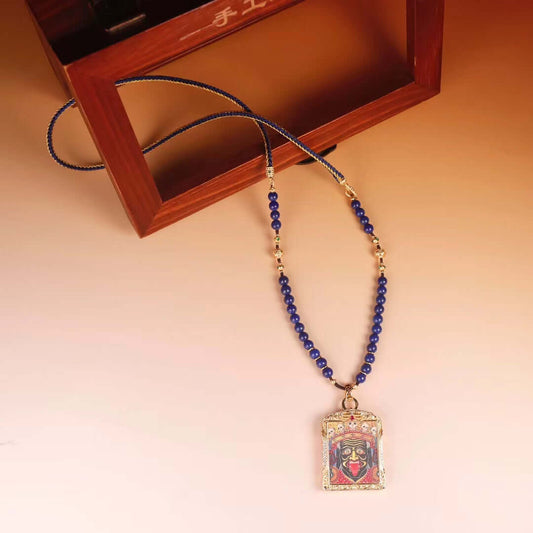 Golden Jambhala Lapis Lazuli Necklace Wealth & Spiritual Energy