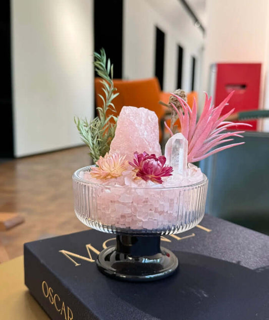 Healing Crystal Terrarium | Pink Quartz Blessing BodhiBloom