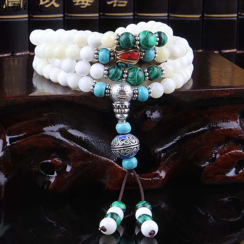 Himalayas with the Sacred Earth mala bracelet BodhiBloom