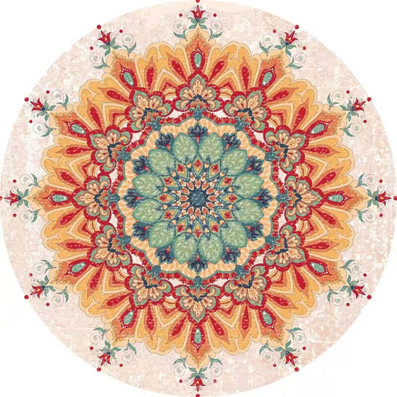 Mandala Meditation Healing Rug BodhiBloom Round 
