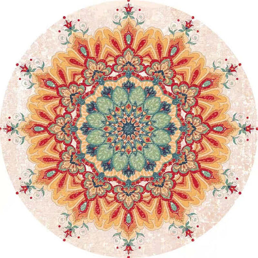 Mandala Meditation Healing Rug BodhiBloom Round 