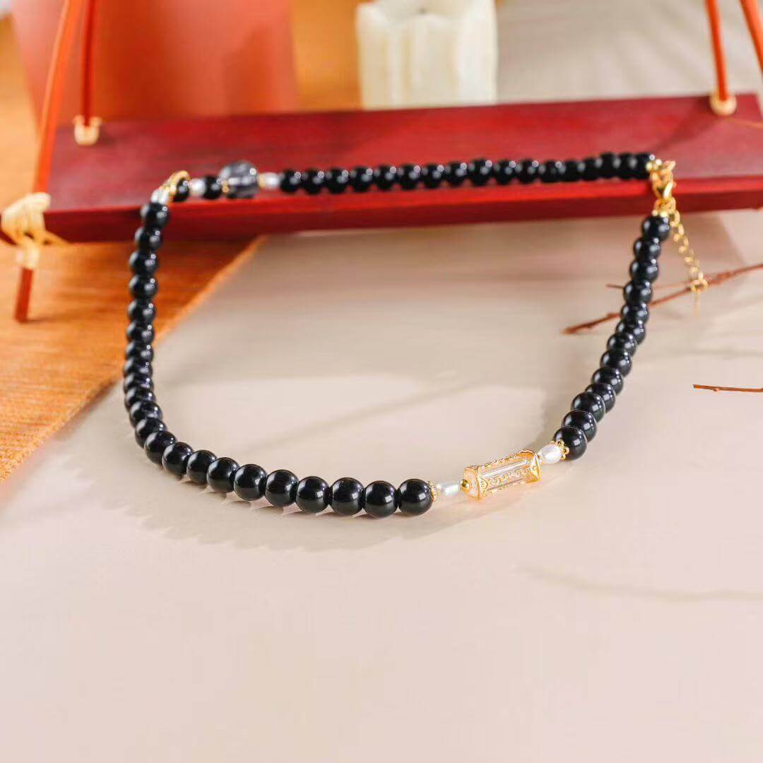 Obsidian Shield Bracelet BodhiBloom  Double Strand