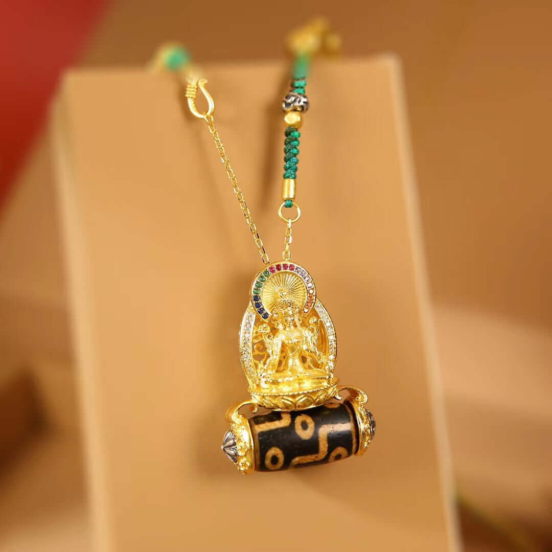 Sacred hand-woven Green Tara necklace BodhiBloom