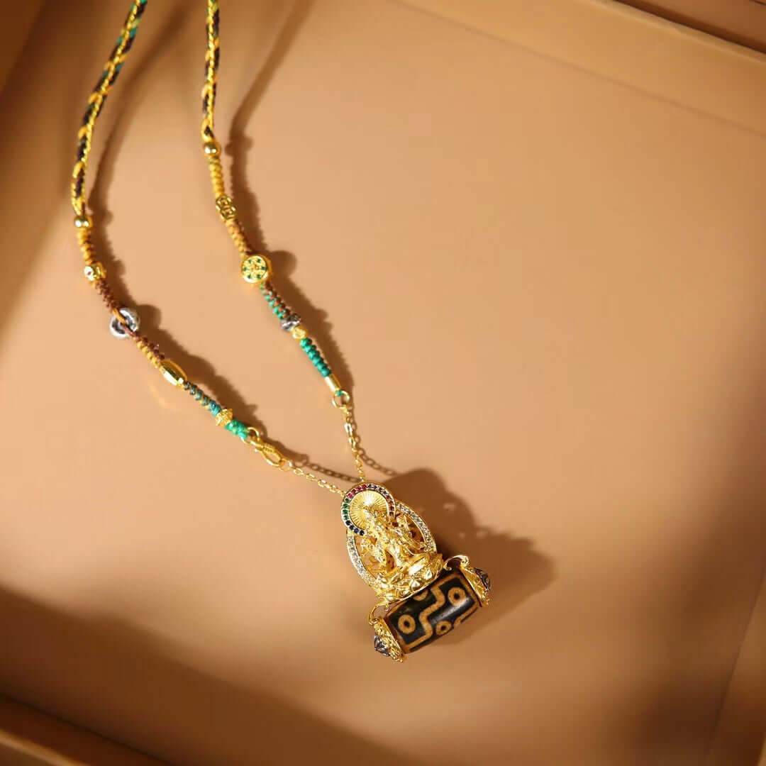 Sacred hand-woven Green Tara necklace BodhiBloom