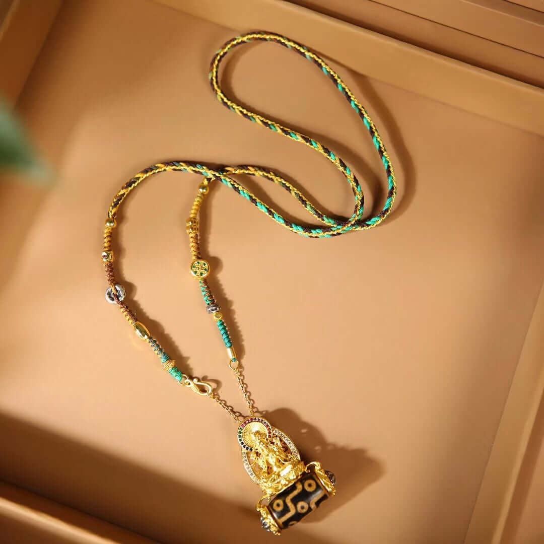 Sacred hand-woven Green Tara necklace BodhiBloom