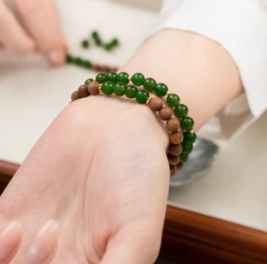 Serene Blessing Bracelet displayed on marble background 3