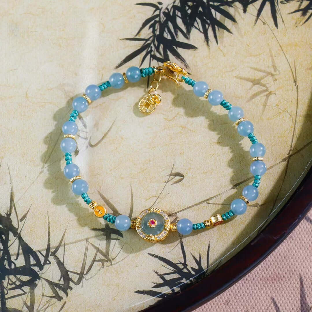 Handcrafted Serenity and Radiant Joy Jadeite Bracelet close-up