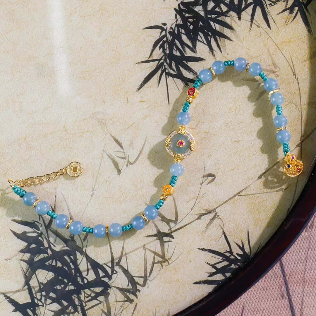 Handcrafted Serenity and Radiant Joy Jadeite Bracelet close-up 6