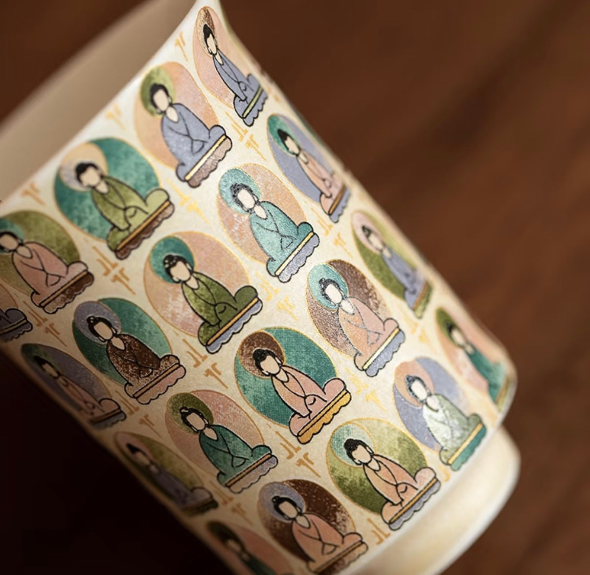 Thousand Buddhas Illuminated - Dunhuang porcelain relic in Porcelain Gold BodhiBloom