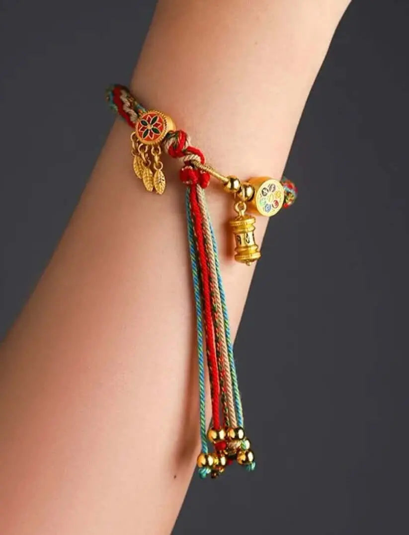 Tibetan Mantra Bracelet - Sacred Six Mantra Cord for Luck & Protection - BodhiBloom 4