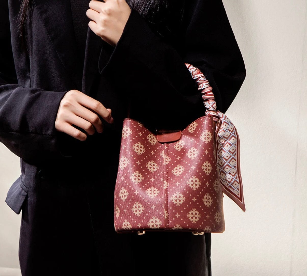 Vermilion Bucket Bag Bloom – BodhiBloom Handbag 2